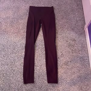 maroon lululemon fast and free high rise leggings